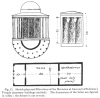 Fig. 11. Sketch-plans and Elevations of the Marneion at Gaza and of Solomon's Temple (accessory buildings omitted). The dimensions of the latter are figured in cubits: the former is not to scale.