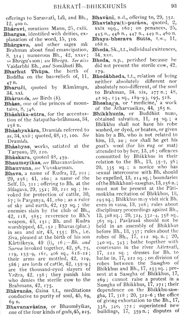 Page 93. Bharatî—Bhikkhunîs