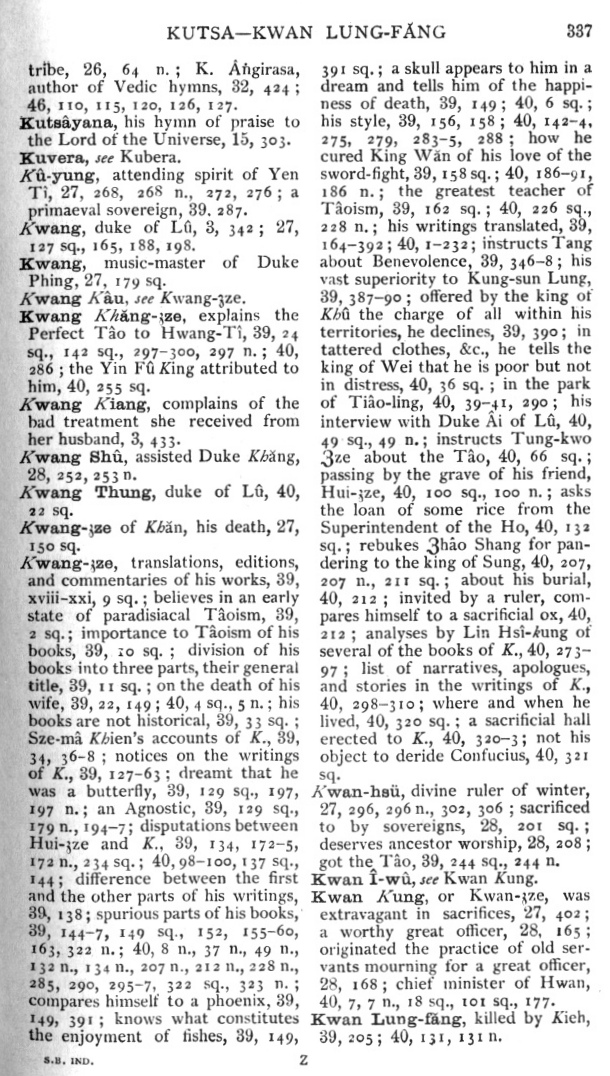 Page 337. Kutsa—Kwan Lung-Făng