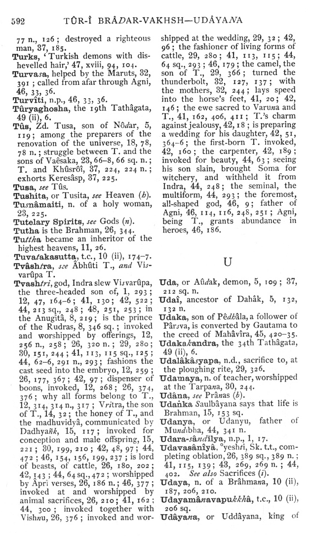 Page 592. Tûr-î Brâdar-vakhsh—Udâyana